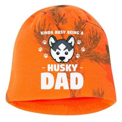 Kinda Busy Being A Husky Dad Siberian Huskies Kati - Camo Knit Beanie