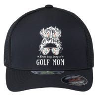 Kinda busy being a golf mom messy hair funny Flexfit Unipanel Trucker Cap