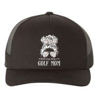 Kinda busy being a golf mom messy hair funny Yupoong Adult 5-Panel Trucker Hat