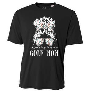 Kinda busy being a golf mom messy hair funny Cooling Performance Crew T-Shirt