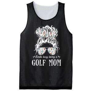 Kinda busy being a golf mom messy hair funny Mesh Reversible Basketball Jersey Tank