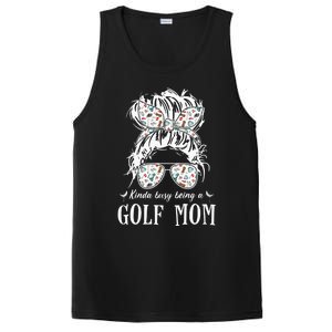 Kinda busy being a golf mom messy hair funny PosiCharge Competitor Tank