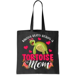 Kinda Busy Being A Tortoise Mom Funny Floral Tortoise Lover Tote Bag