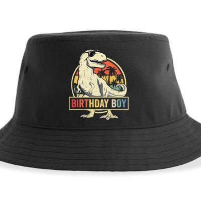 Kids Birthday Boy Dino T Rex Dinosaur Matching Family Sustainable Bucket Hat