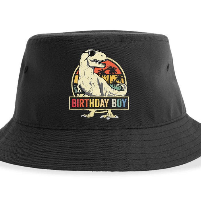 Kids Birthday Boy Dino T Rex Dinosaur Matching Family Sustainable Bucket Hat