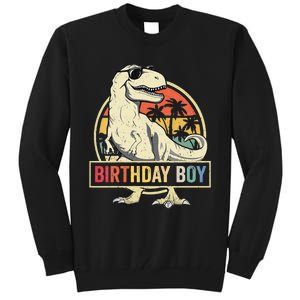 Kids Birthday Boy Dino T Rex Dinosaur Matching Family Tall Sweatshirt