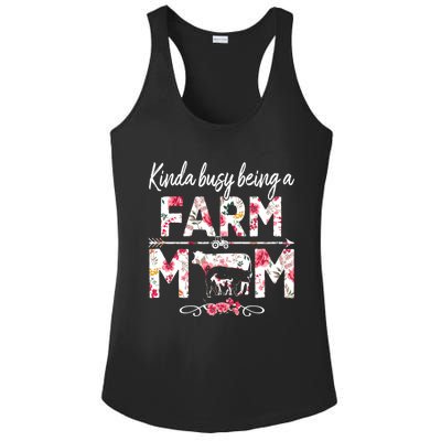 Kinda Busy Being A Farm Mom Funny Farm Mom Mothers Day Gift Ladies PosiCharge Competitor Racerback Tank