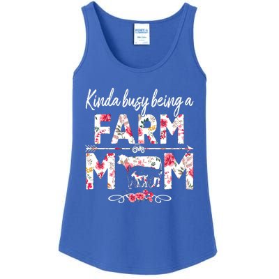 Kinda Busy Being A Farm Mom Funny Farm Mom Mothers Day Gift Ladies Essential Tank