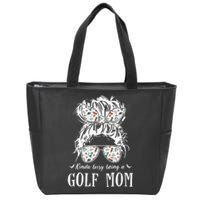 Kinda busy being a golf mom messy hair in bun Zip Tote Bag