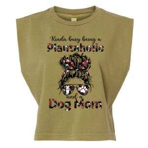 Kinda Busy Being A Plantaholic And A Dog Mom Plant Lover Garment-Dyed Women's Muscle Tee