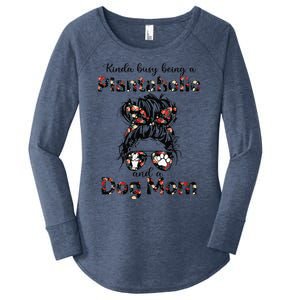 Kinda Busy Being A Plantaholic And A Dog Mom Plant Lover Women's Perfect Tri Tunic Long Sleeve Shirt