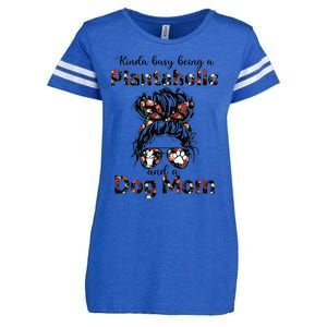 Kinda Busy Being A Plantaholic And A Dog Mom Plant Lover Enza Ladies Jersey Football T-Shirt