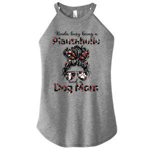 Kinda Busy Being A Plantaholic And A Dog Mom Plant Lover Women's Perfect Tri Rocker Tank