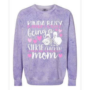 Kinda Busy Being A Silkie Chicken Mom Cute Silky Chicken Pet Colorblast Crewneck Sweatshirt