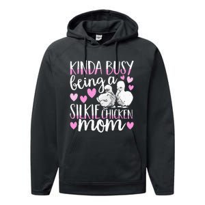 Kinda Busy Being A Silkie Chicken Mom Cute Silky Chicken Pet Performance Fleece Hoodie