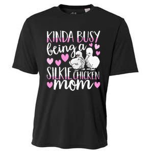 Kinda Busy Being A Silkie Chicken Mom Cute Silky Chicken Pet Cooling Performance Crew T-Shirt