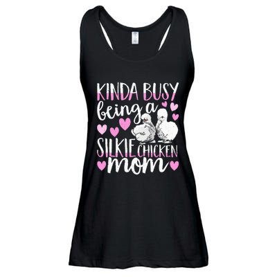 Kinda Busy Being A Silkie Chicken Mom Cute Silky Chicken Pet Ladies Essential Flowy Tank