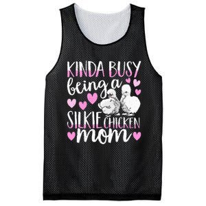 Kinda Busy Being A Silkie Chicken Mom Cute Silky Chicken Pet Mesh Reversible Basketball Jersey Tank