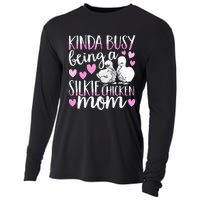 Kinda Busy Being A Silkie Chicken Mom Cute Silky Chicken Pet Cooling Performance Long Sleeve Crew