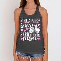 Kinda Busy Being A Silkie Chicken Mom Cute Silky Chicken Pet Women's Knotted Racerback Tank