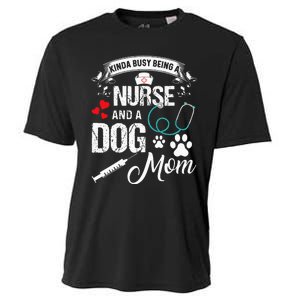 Kinda Busy Being A Nurse And A Dog Mom Women Cooling Performance Crew T-Shirt