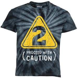 Kids Birthday Boy 2 Two Construction Sign 2nd Birthday Kids Tie-Dye T-Shirt