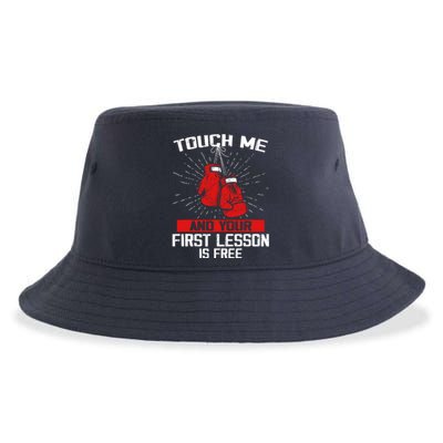 Kick Boxer Boxing Coach Funny Kick Boxing Lover Saying Sustainable Bucket Hat