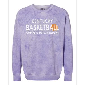 Kentucky Basketball Compete Defeat Repeat Colorblast Crewneck Sweatshirt