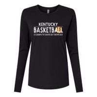 Kentucky Basketball Compete Defeat Repeat Womens Cotton Relaxed Long Sleeve T-Shirt