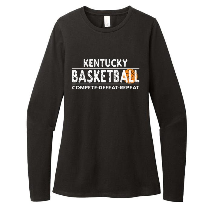 Kentucky Basketball Compete Defeat Repeat Womens CVC Long Sleeve Shirt