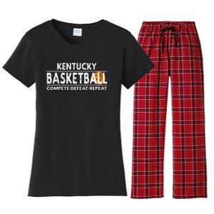 Kentucky Basketball Compete Defeat Repeat Women's Flannel Pajama Set