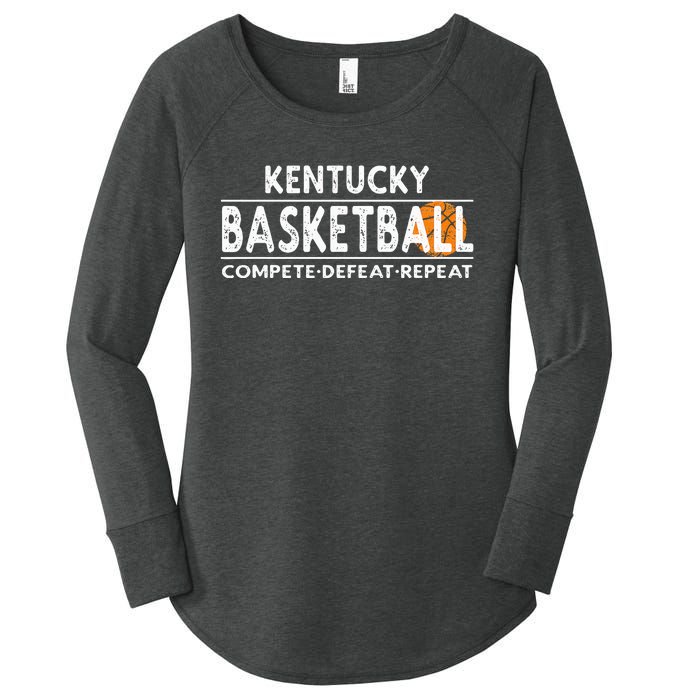 Kentucky Basketball Compete Defeat Repeat Women's Perfect Tri Tunic Long Sleeve Shirt