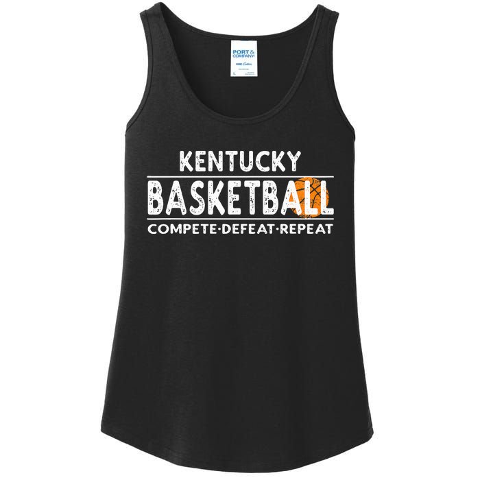 Kentucky Basketball Compete Defeat Repeat Ladies Essential Tank