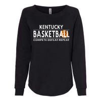 Kentucky Basketball Compete Defeat Repeat Womens California Wash Sweatshirt