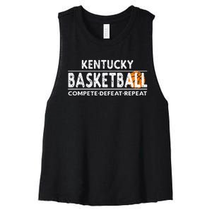 Kentucky Basketball Compete Defeat Repeat Women's Racerback Cropped Tank