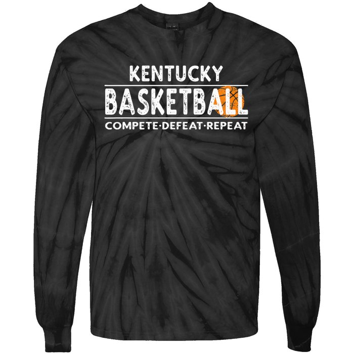 Kentucky Basketball Compete Defeat Repeat Tie-Dye Long Sleeve Shirt