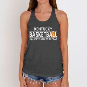 Kentucky Basketball Compete Defeat Repeat Women's Knotted Racerback Tank