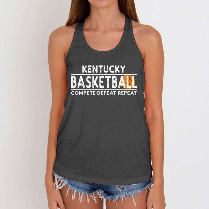 Kentucky Basketball Compete Defeat Repeat Women's Knotted Racerback Tank