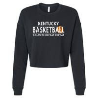 Kentucky Basketball Compete Defeat Repeat Cropped Pullover Crew