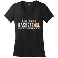 Kentucky Basketball Compete Defeat Repeat Women's V-Neck T-Shirt