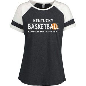 Kentucky Basketball Compete Defeat Repeat Enza Ladies Jersey Colorblock Tee