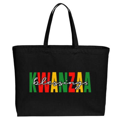 Kwanzaa Blessing Christmas African American Happy Kwanzaa Cotton Canvas Jumbo Tote