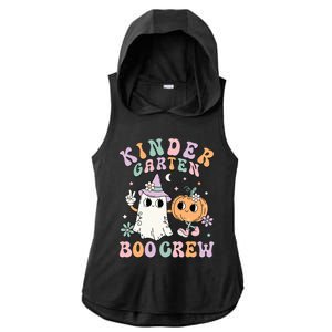 Kindergarten Boo Crew Halloween Floral Ghost Kinder Teacher Ladies PosiCharge Tri-Blend Wicking Draft Hoodie Tank