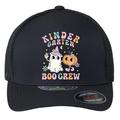 Kindergarten Boo Crew Halloween Floral Ghost Kinder Teacher Flexfit Unipanel Trucker Cap