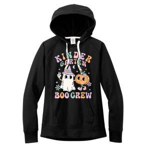 Kindergarten Boo Crew Halloween Floral Ghost Kinder Teacher Women's Fleece Hoodie