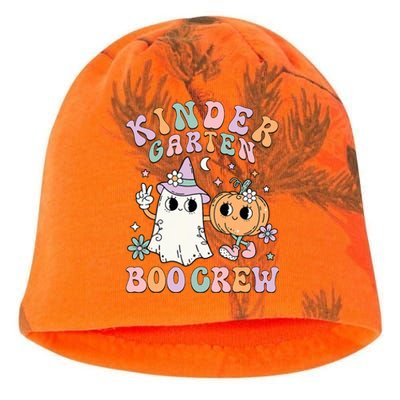 Kindergarten Boo Crew Halloween Floral Ghost Kinder Teacher Kati - Camo Knit Beanie