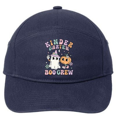 Kindergarten Boo Crew Halloween Floral Ghost Kinder Teacher 7-Panel Snapback Hat