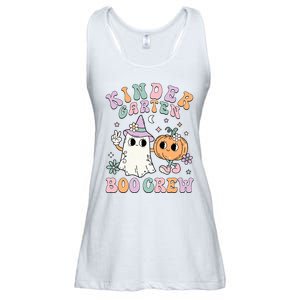 Kindergarten Boo Crew Halloween Floral Ghost Kinder Teacher Ladies Essential Flowy Tank