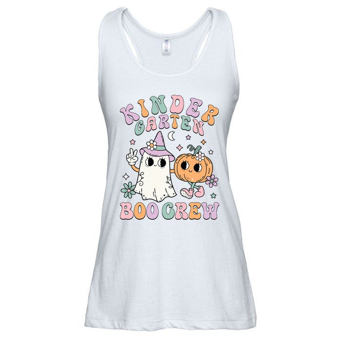 Kindergarten Boo Crew Halloween Floral Ghost Kinder Teacher Ladies Essential Flowy Tank