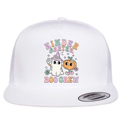 Kindergarten Boo Crew Halloween Floral Ghost Kinder Teacher Flat Bill Trucker Hat